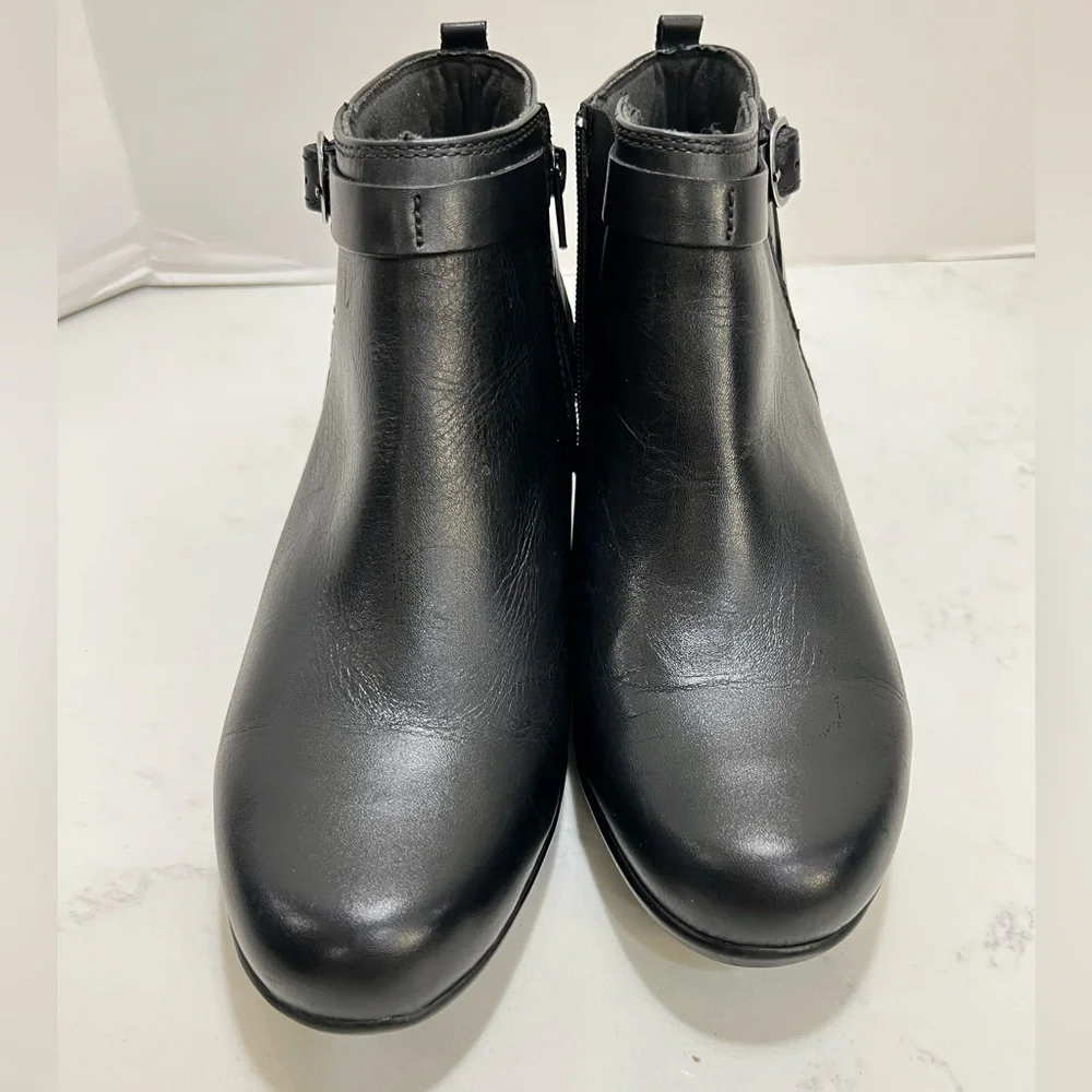 Clarks Black Ankle Booties with Buckle